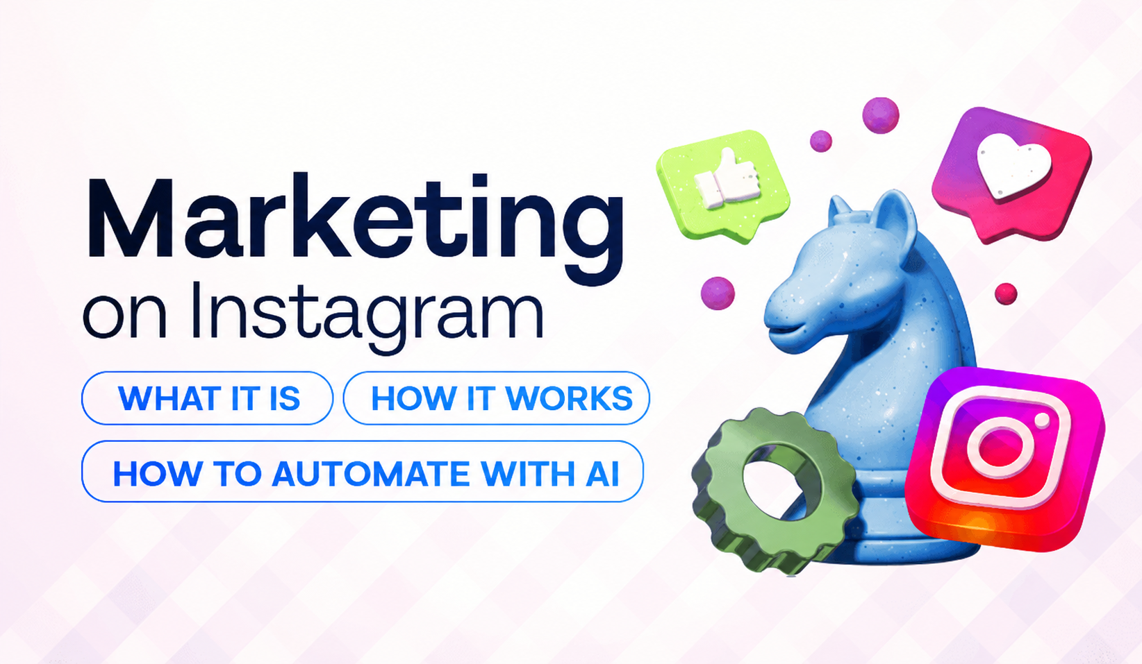 Illustration of Instagram marketing automation powered by artificial intelligence